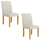 Kit 2 Cadeiras De Sala De Jantar Estofadas Veiga Madeira Maci