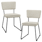 Kit 2 Cadeiras Decorativa Estofada Para Sala Jantar Base Aço