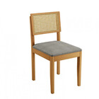 Kit 2 Cadeiras Decorativa Jade Encosto Em Tela Madeira Maciça