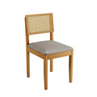 Kit 2 Cadeiras Decorativa Jade Encosto Em Tela Madeira Maciça