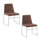 Kit 2 Cadeiras Decorativa Sala De Jantar Anne Camurça Marrom