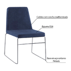 Kit 2 Cadeiras Decorativa Sala De Jantar Anne Linho Azul Mari