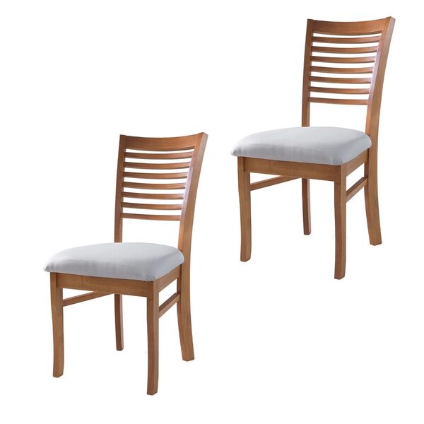 Kit 2 Cadeiras Decorativa Sala De Jantar Madeira Maciça Calab