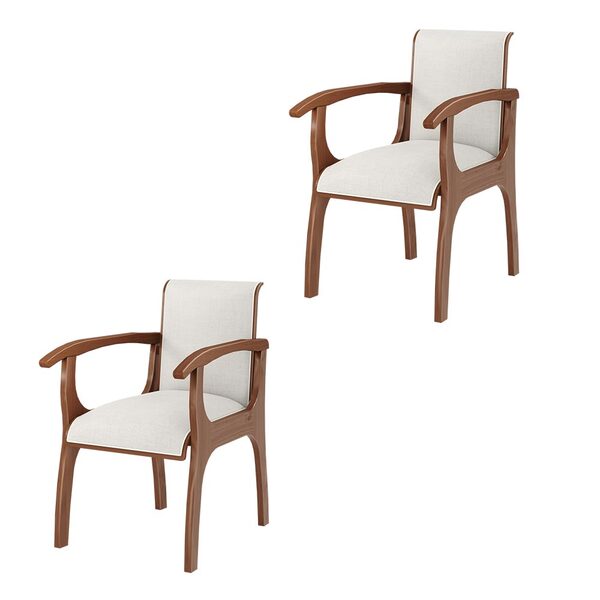 Kit 2 Cadeiras Decorativa Sala De Jantar Madeira Maciça Pedri