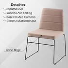 Kit 2 Cadeiras Decorativas Base Aço Preto F40 Linho Dmobiliar