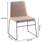 Kit 2 Cadeiras Decorativas Base Aço Preto F40 Linho Dmobiliar