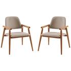 Kit 2 Cadeiras Decorativas Base Tauari 7047 Linho Dmobiliario