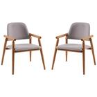 Kit 2 Cadeiras Decorativas Base Tauari 7047 Linho Dmobiliario