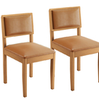 Kit 2 Cadeiras Decorativas Jade 04 Courino Encosto Almofadado