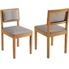 Kit 2 Cadeiras Decorativas Jade 04 Encosto Almofadado Madeira