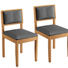 Kit 2 Cadeiras Decorativas Jade 04 Encosto Almofadado Madeira