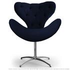 Kit 2 Cadeiras Decorativas Poltronas Egg Com Capitonê Marinho