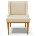 Kit 2 Cadeiras Decorativas Sala De Jantar Base Fixa De Madeir