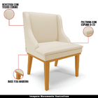 Kit 2 Cadeiras Decorativas Sala De Jantar Base Fixa De Madeir