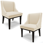 Kit 2 Cadeiras Decorativas Sala De Jantar Base Fixa De Madeir