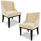 Kit 2 Cadeiras Decorativas Sala De Jantar Base Fixa De Madeir