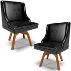 Kit 2 Cadeiras Decorativas Sala De Jantar Base Giratória De M