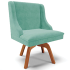 Kit 2 Cadeiras Decorativas Sala De Jantar Base Giratória De M