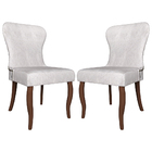 Kit 2 Cadeiras Decorativas Sala De Jantar Duque Madeira Linho