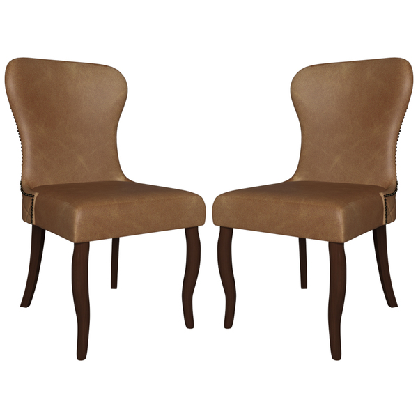 Kit 2 Cadeiras Decorativas Sala De Jantar Duque Madeira Pu Si