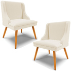 Kit 2 Cadeiras Decorativas Sala De Jantar Pés Palito De Madei