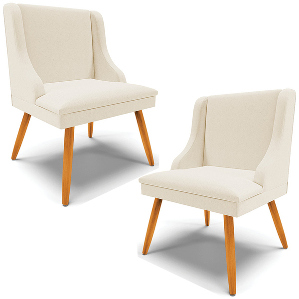 Kit 2 Cadeiras Decorativas Sala De Jantar Pés Palito De Madei