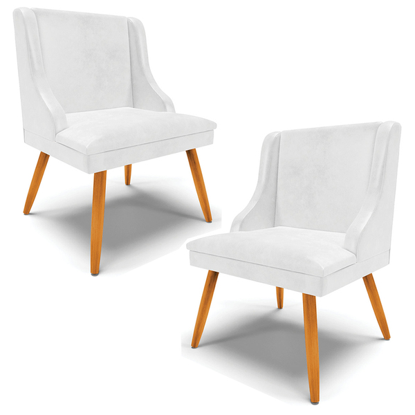 Kit 2 Cadeiras Decorativas Sala De Jantar Pés Palito De Madei