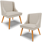 Kit 2 Cadeiras Decorativas Sala De Jantar Pés Palito De Madei