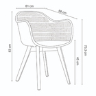 Kit 2 Cadeiras Decorativas Sala E Cozinha Aquilae Com Braço (