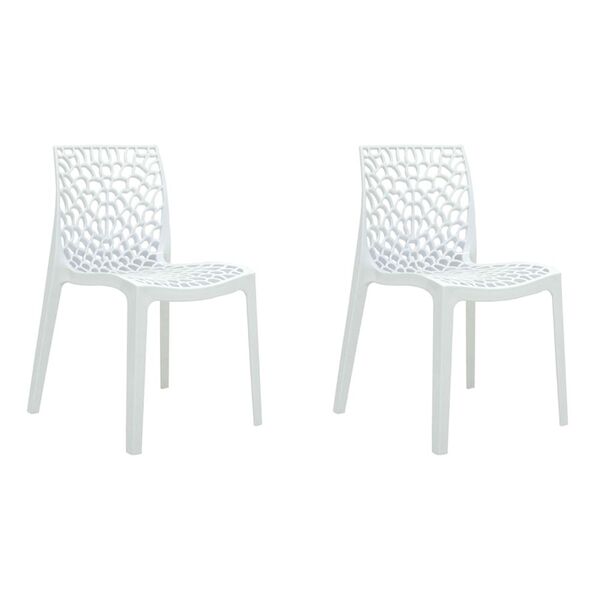 Kit 2 Cadeiras Decorativas Sala E Cozinha Cruzzer (pp) Branca