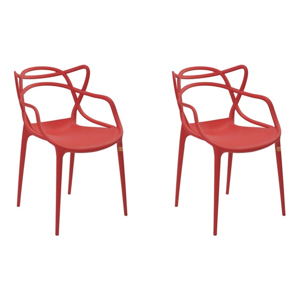 Kit 2 Cadeiras Decorativas Sala E Cozinha Feliti (pp) Vermelh