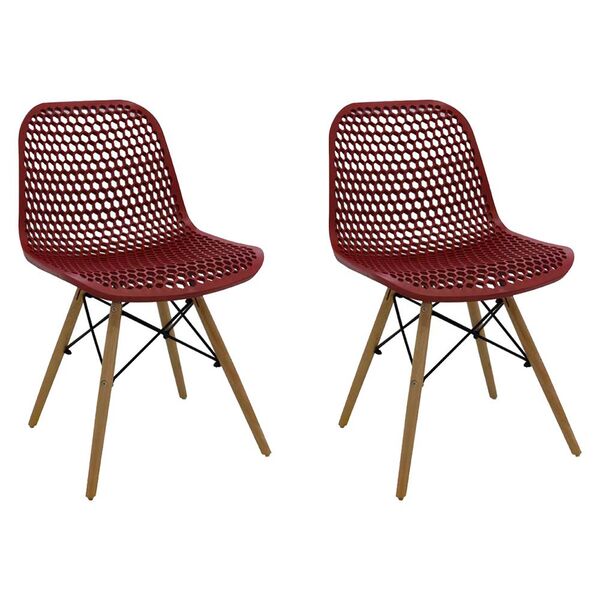 Kit 2 Cadeiras Decorativas Sala E Cozinha Haney (pp) Carmin G