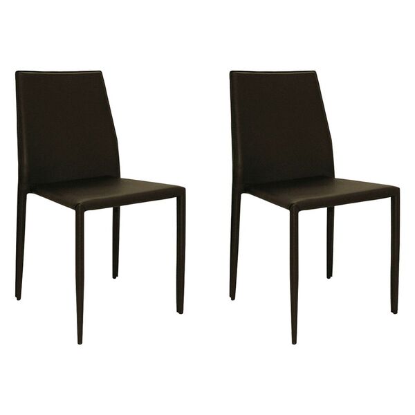Kit 2 Cadeiras Decorativas Sala E Cozinha Karma Pvc Marrom G5