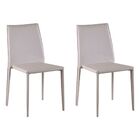 Kit 2 Cadeiras Decorativas Sala E Cozinha Karma Pvc Nude G56