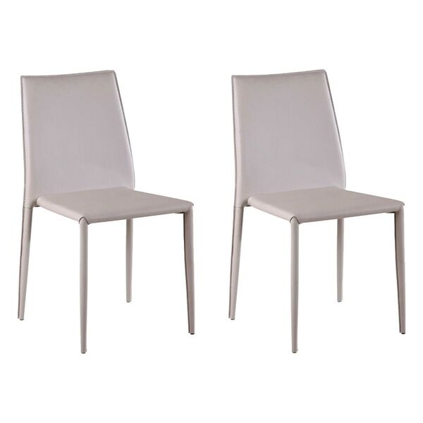 Kit 2 Cadeiras Decorativas Sala E Cozinha Karma Pvc Nude G56