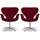 Kit 2 Cadeiras Decorativas Tulipa Bordô Base Giratória