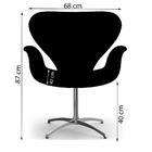 Kit 2 Cadeiras Decorativas Tulipa Cinza Base Giratória