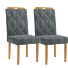 Kit 2 Cadeiras Diamante Candian Jcm Movelaria Cinamomo-linho