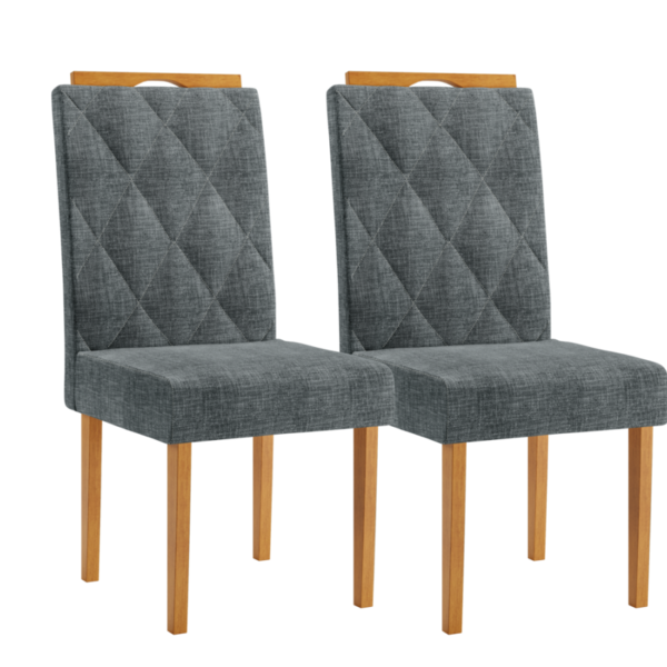 Kit 2 Cadeiras Diamante Candian Jcm Movelaria Cinamomo-linho