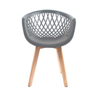 Kit 2 Cadeiras Eames Design Wood Web Cinza