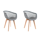 Kit 2 Cadeiras Eames Design Wood Web Cinza