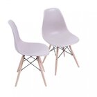 Kit 2 Cadeiras Eames Dkr Base Madeira