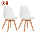 Kit 2 Cadeiras Eames Eiffel Leda Saarinen Design Branco Para