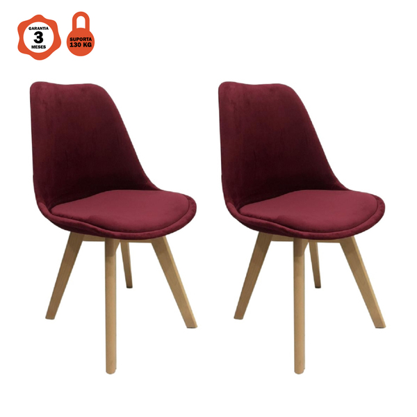 Kit 2 Cadeiras Eames Eiffel Leda Saarinen Design Em Veludo Vi