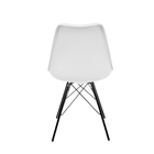 Kit 2 Cadeiras Eames Leda Design Estofada Branca Tower Preto