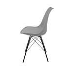 Kit 2 Cadeiras Eames Leda Design Estofada Cinza Tower Preto