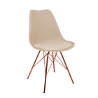 Kit 2 Cadeiras Eames Leda Design Estofada Fendi Tower Cobre