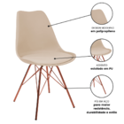 Kit 2 Cadeiras Eames Leda Design Estofada Fendi Tower Cobre