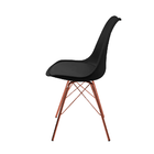 Kit 2 Cadeiras Eames Leda Design Estofada Preta Tower Cobre