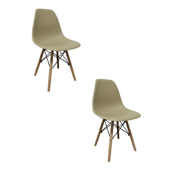 Kit 2 Cadeiras Eames Polipropileno Base Madeira Eiffel Espres